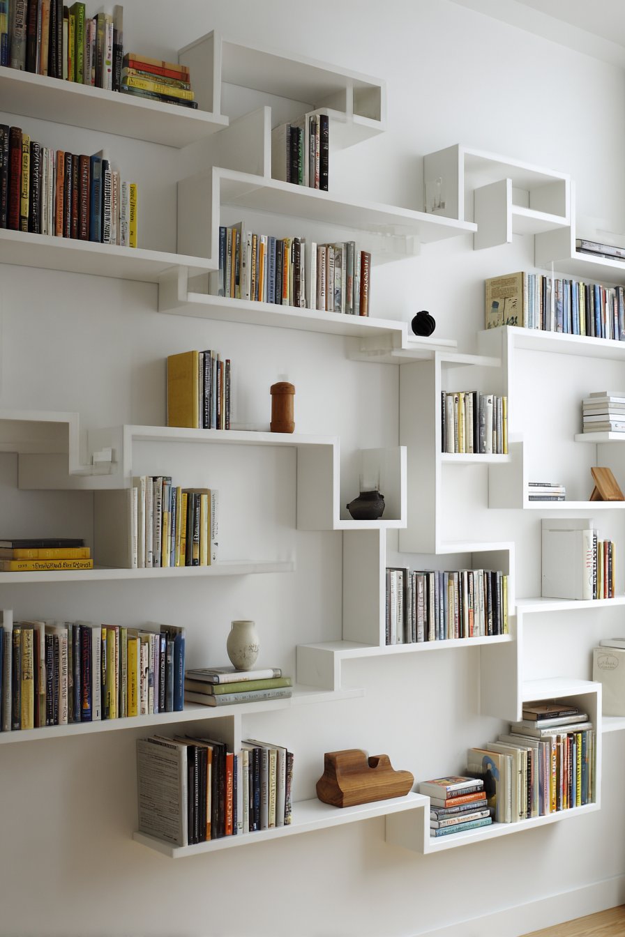Minimalist Modular White Cube Shelving System
