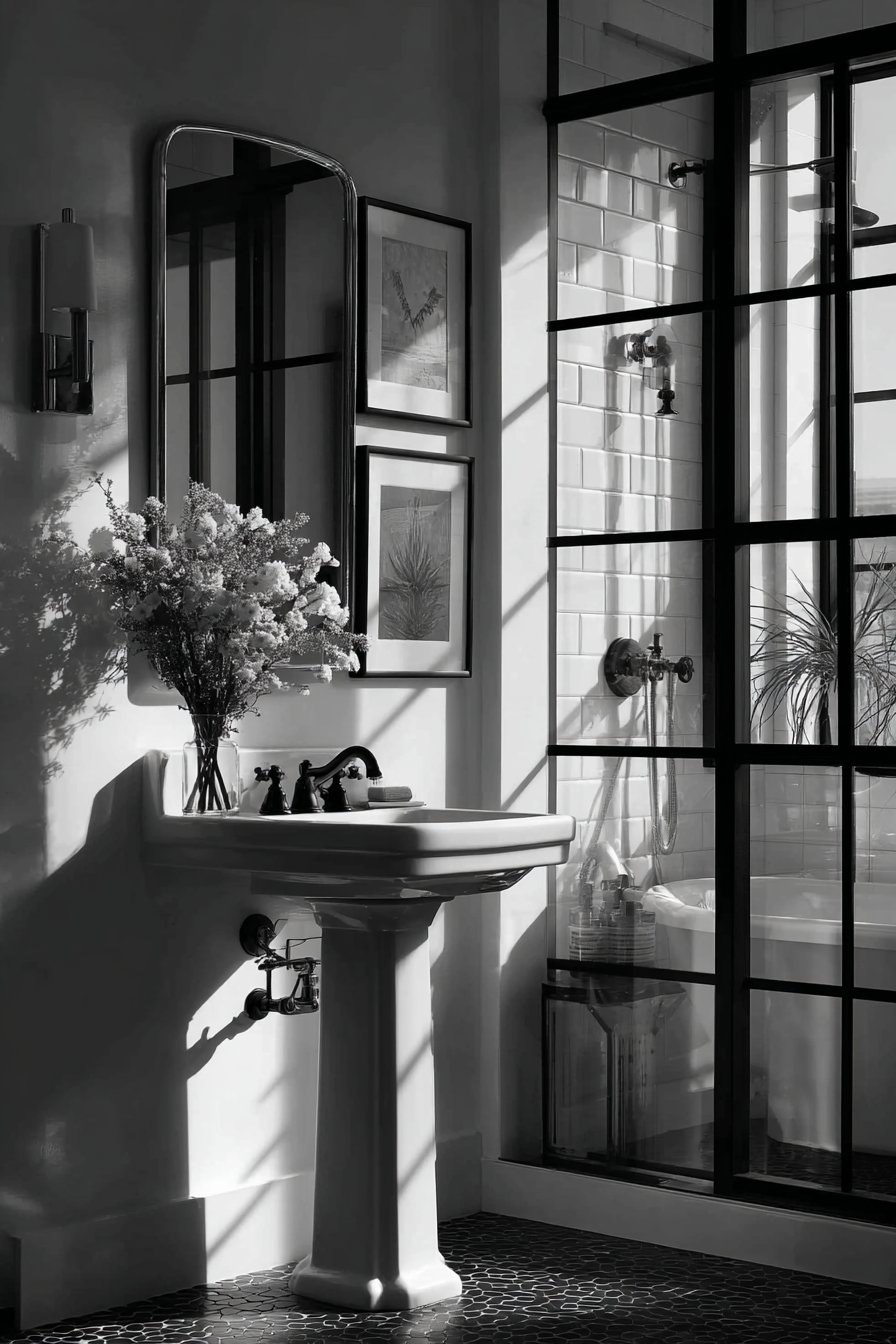 Dramatic Black and White Geometric Statement