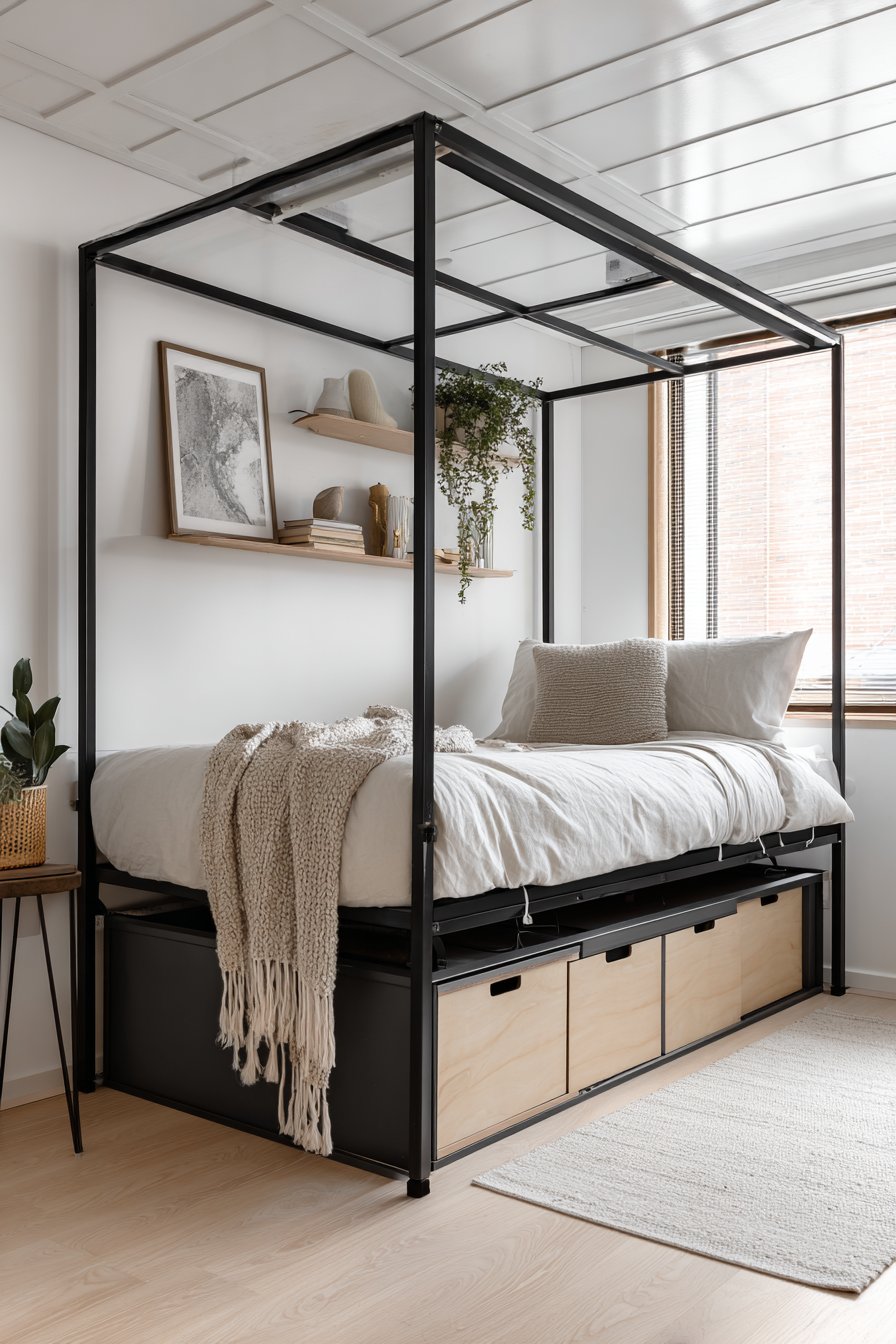 Compact Urban Bedroom with Smart Storage