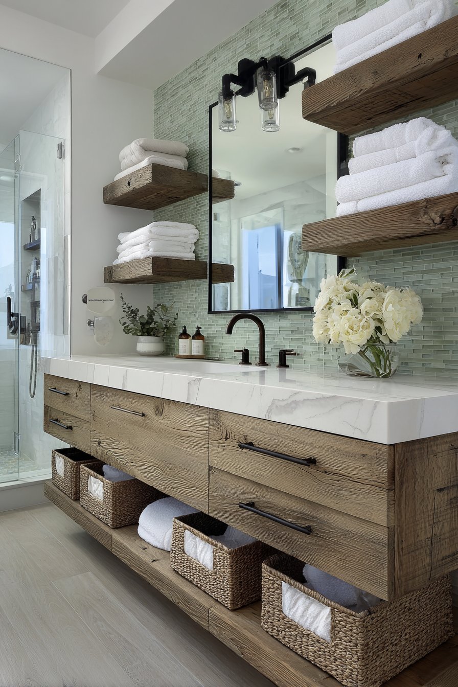 Reclaimed Wood Floating Vanity Charm