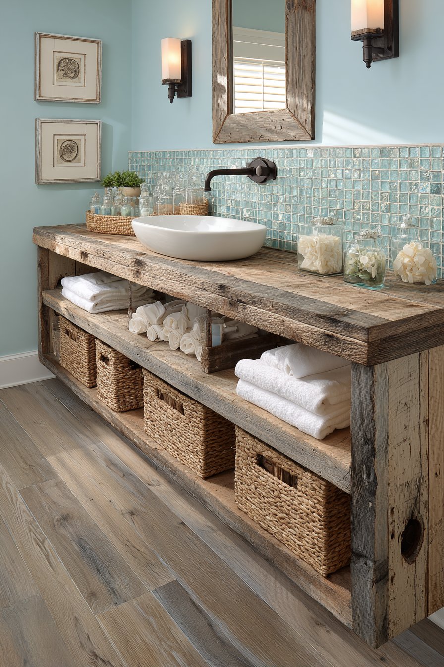 Reclaimed Wood Floating Vanity Charm