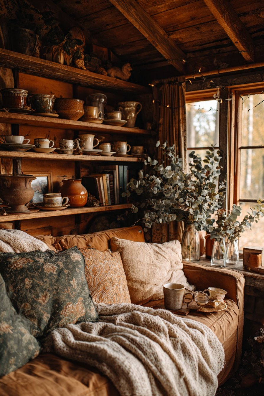 Compact Living with Open Shelving Charm