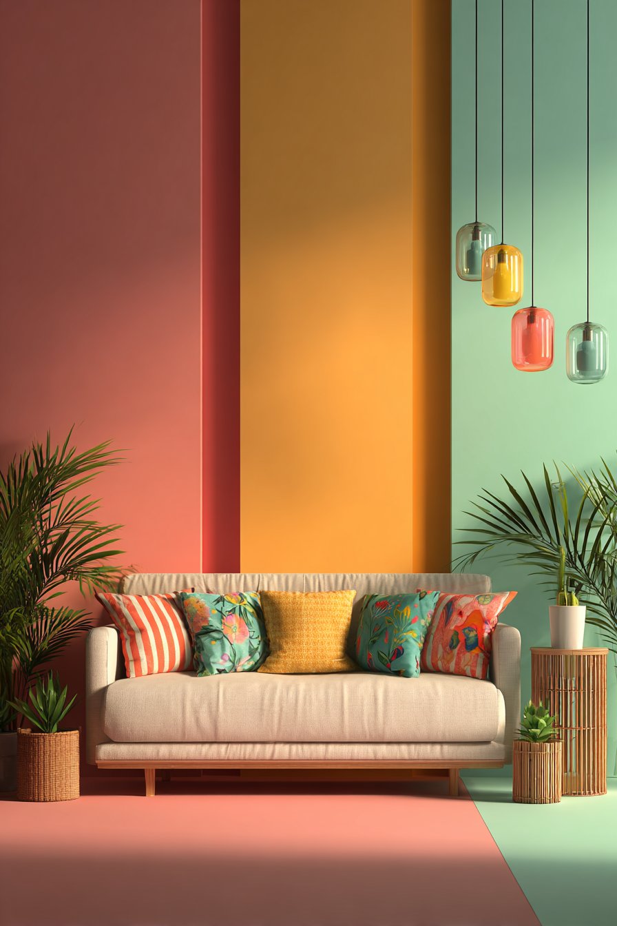 Color-Blocked Walls with Playful Geometric Division