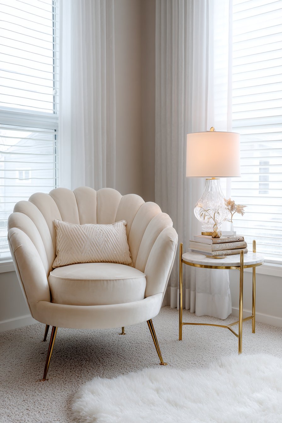 Glamorous Reading Retreat: Cozy Luxury by the Window