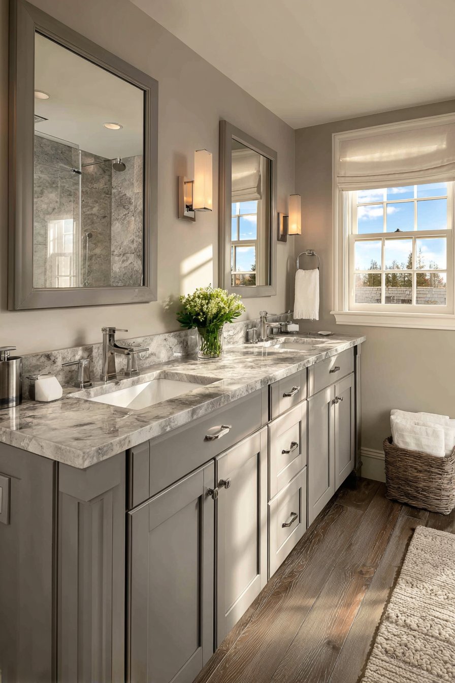 Timeless Transitional Double Vanity Design