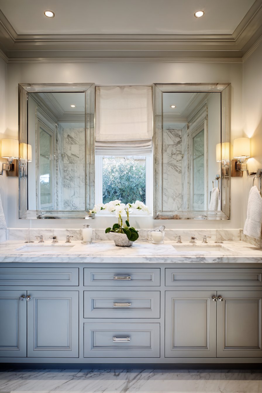 Timeless Transitional Double Vanity Design