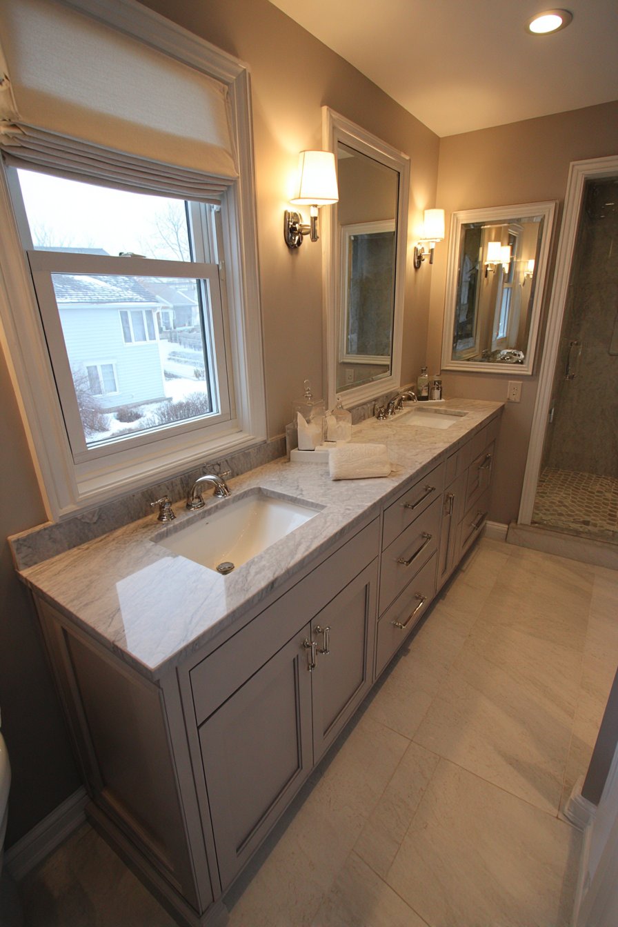 Timeless Transitional Double Vanity Design