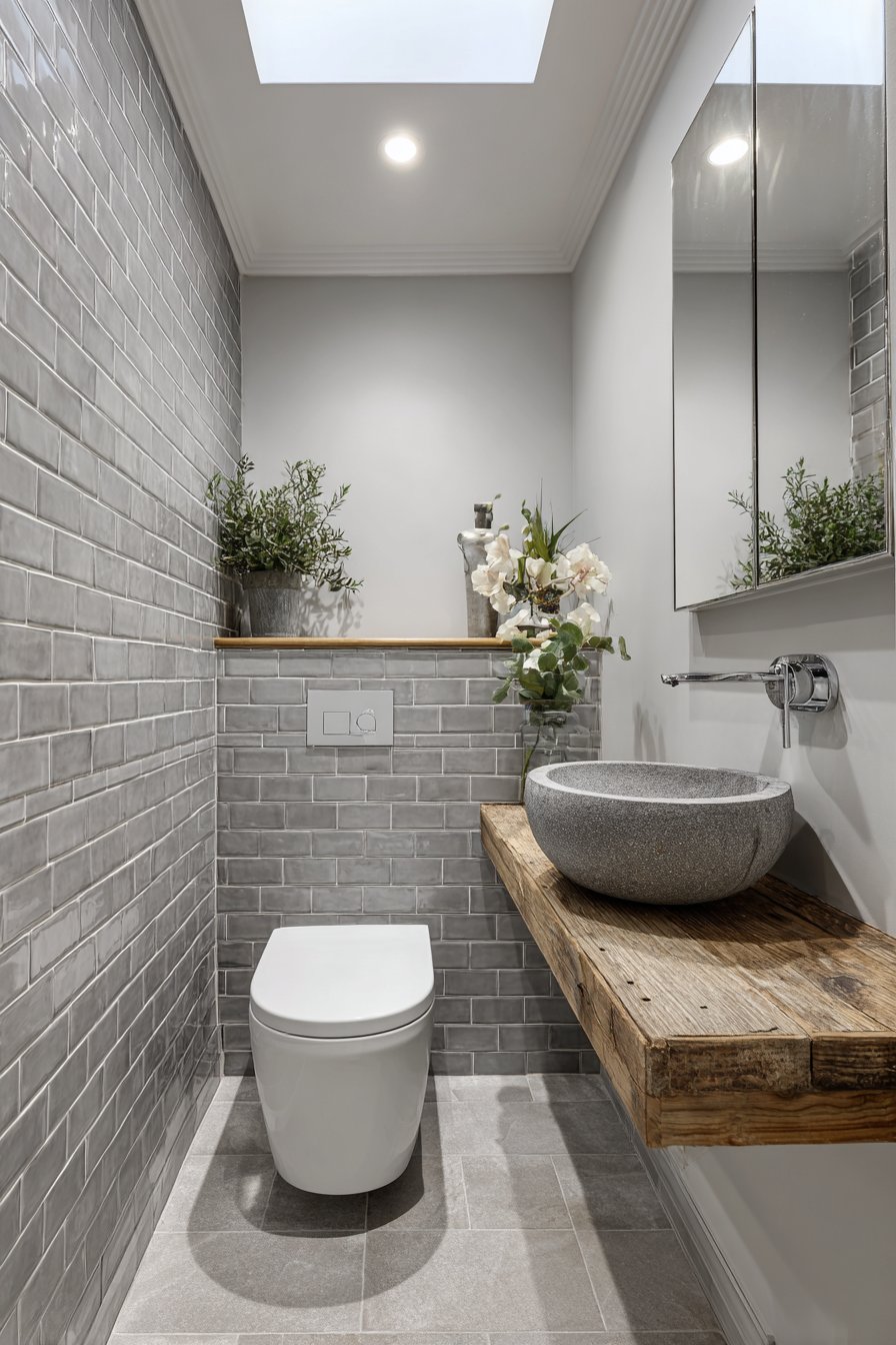Clever Small Space Design with Floor-to-Ceiling Subway Tiles