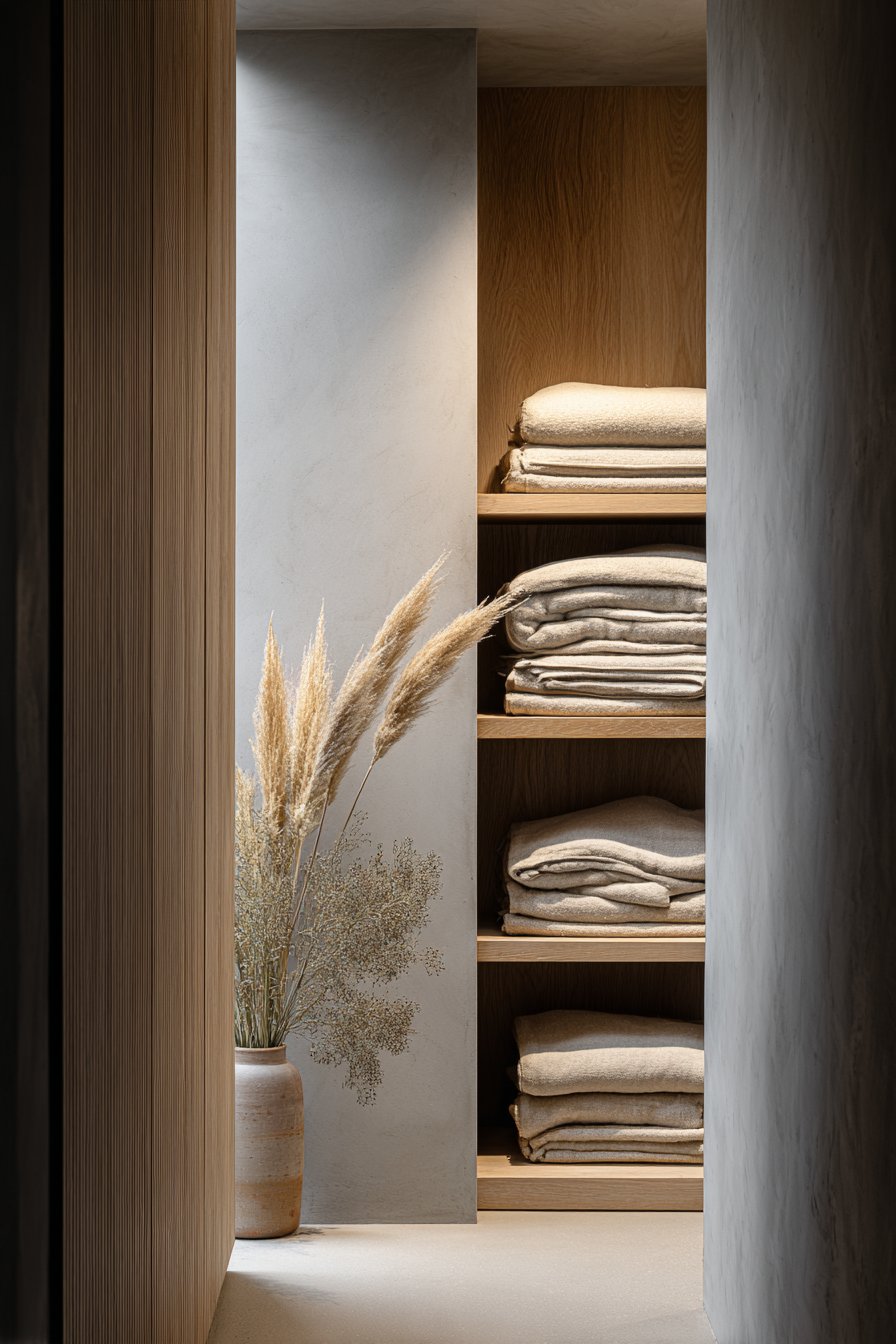 Built-In Storage with Organic Texture