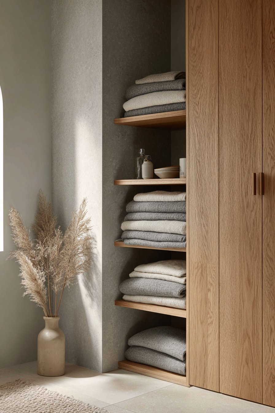 Built-In Storage with Organic Texture