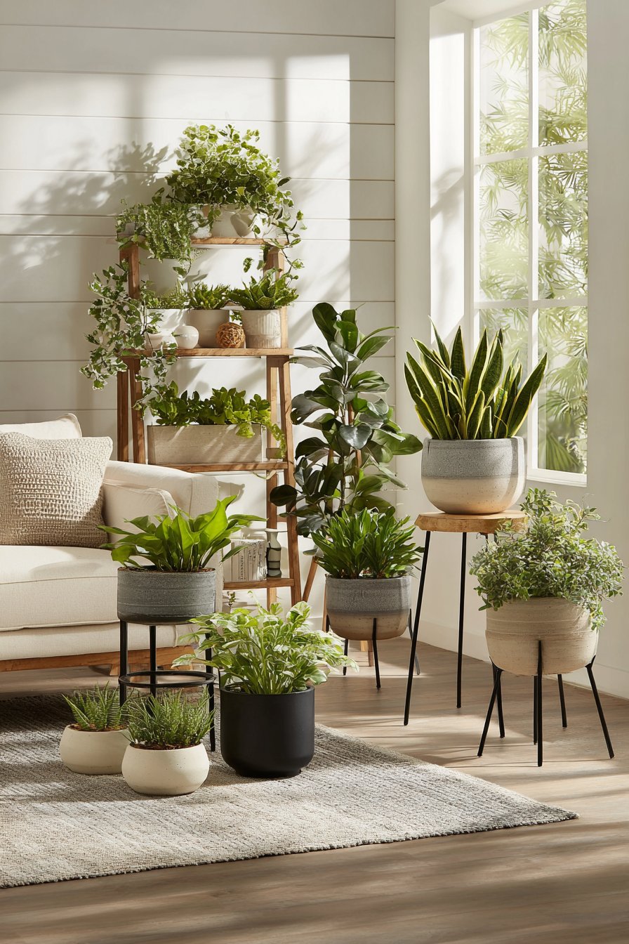 Indoor Garden Oasis with Abundant Greenery