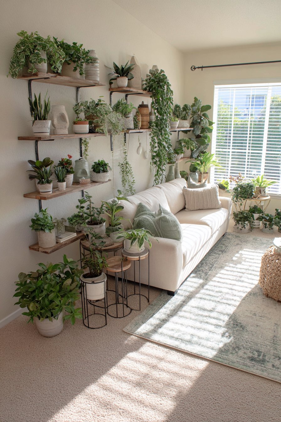 Indoor Garden Oasis with Abundant Greenery