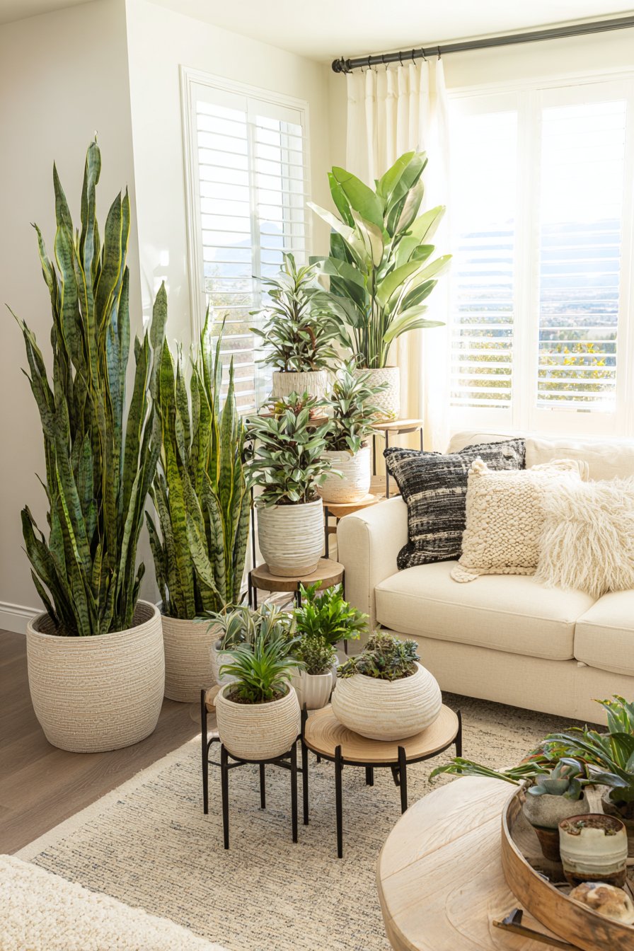 Indoor Garden Oasis with Abundant Greenery