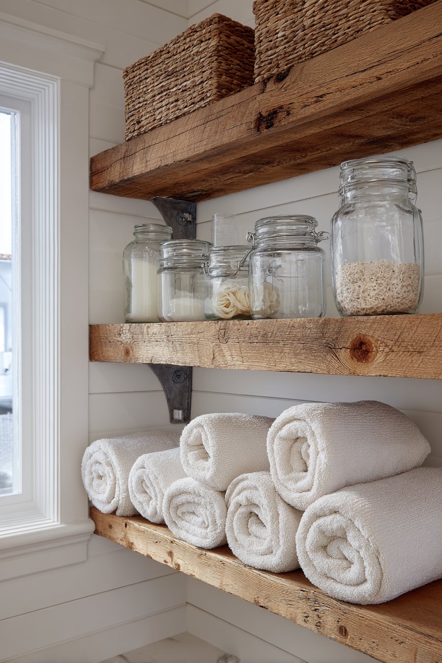 Open Shelving Storage with Farmhouse Functionality