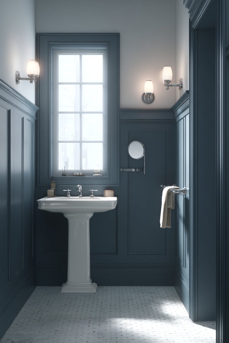 Space-Enhancing Navy Beadboard Design