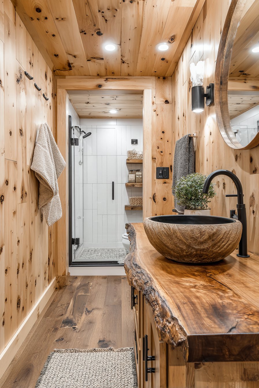 NATURAL WOOD SHIPLAP SPA BATHROOM