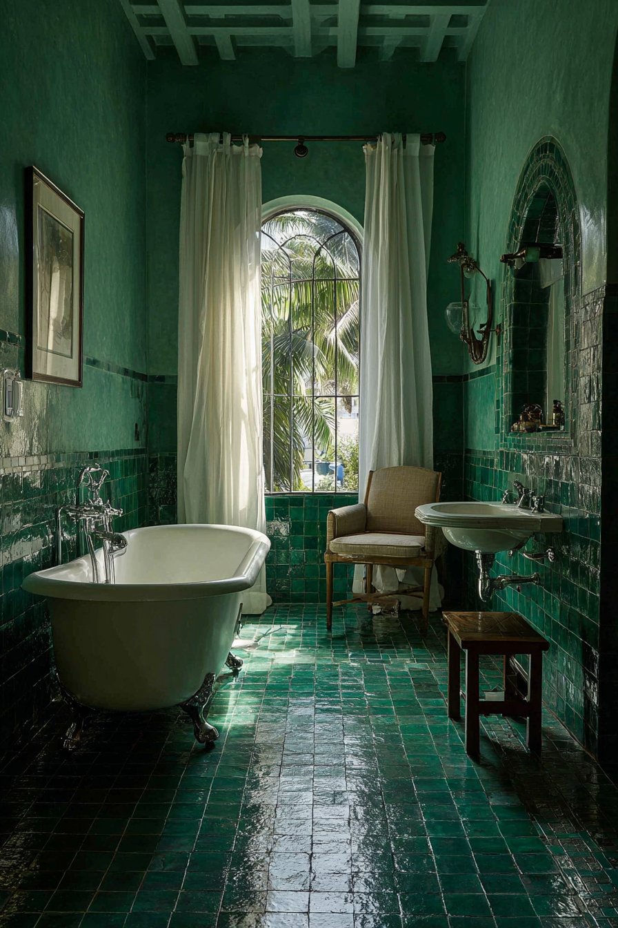 Emerald Zellige Tile Elegance