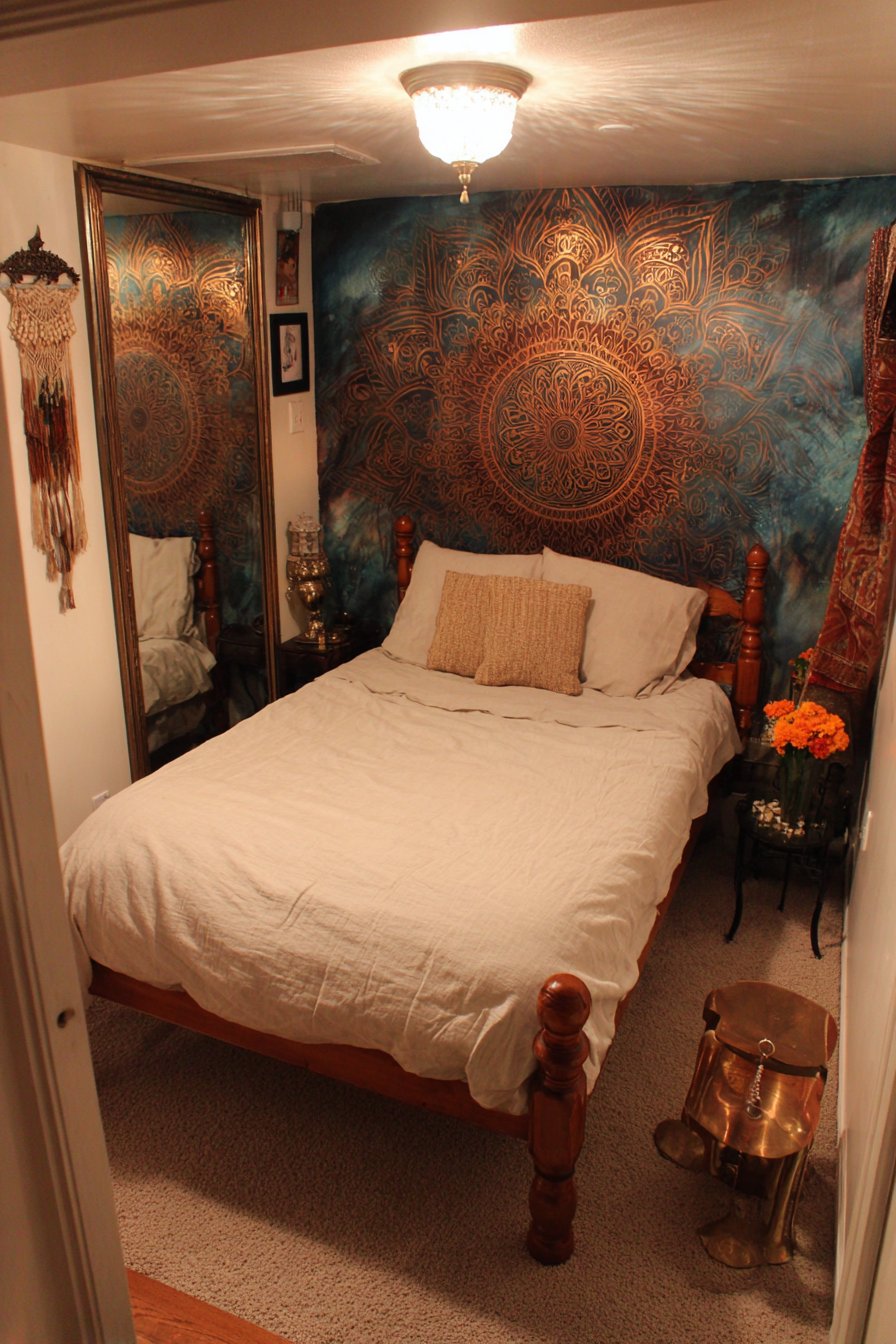 Hand-Painted Mandala Feature Wall