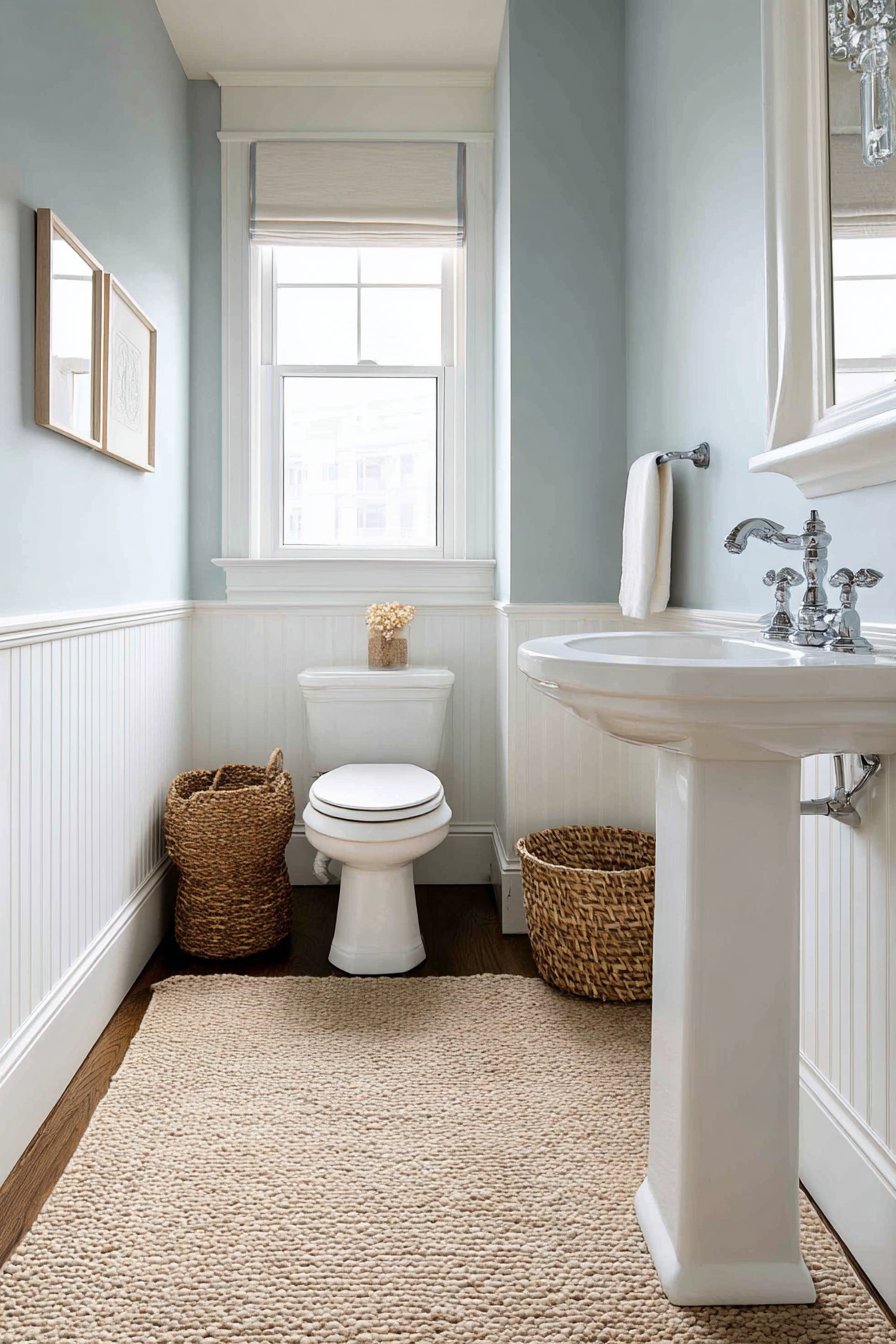 Bright Airy Space with Beadboard Wainscoting