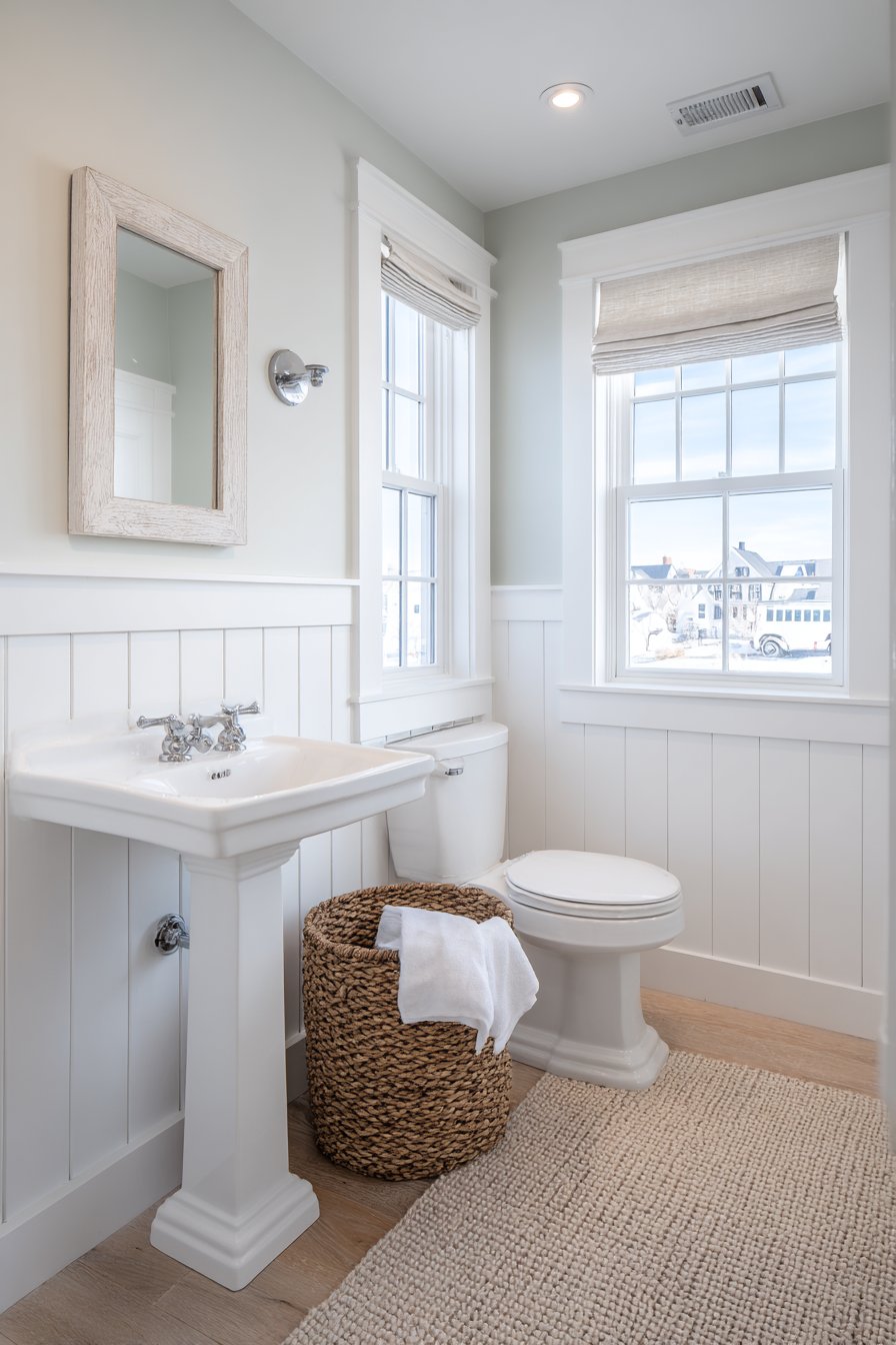 Bright Airy Space with Beadboard Wainscoting