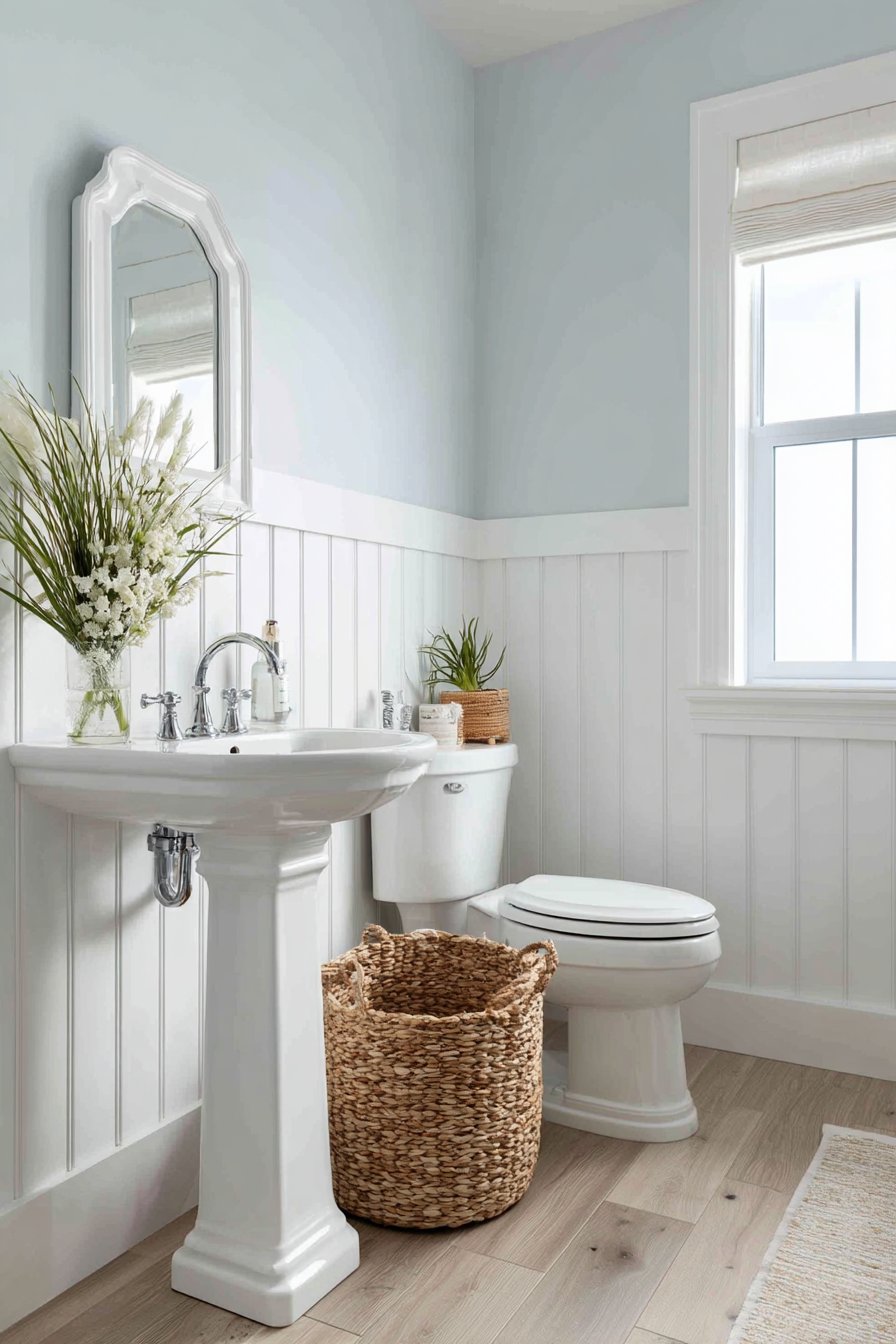 Bright Airy Space with Beadboard Wainscoting