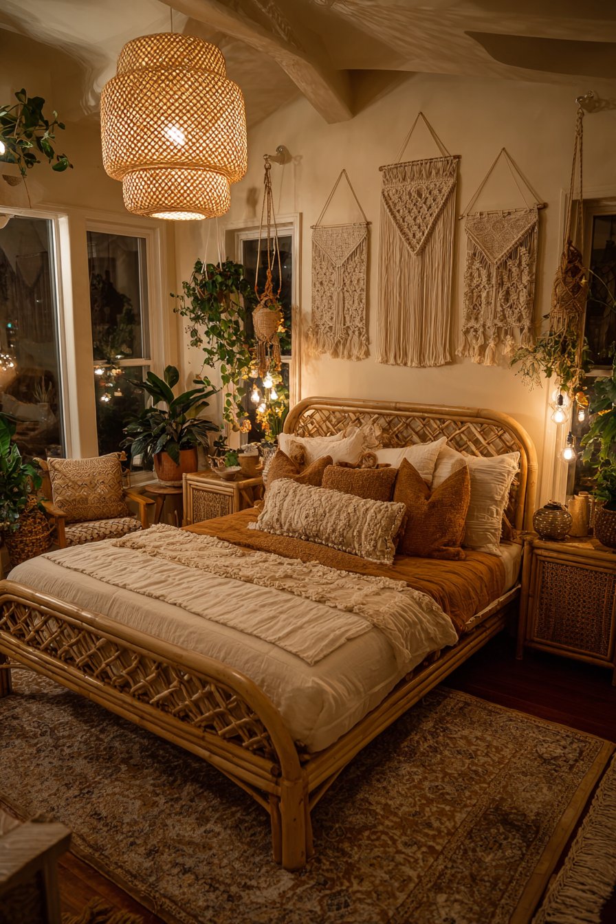 Bohemian Layered Retreat with Natural Elements