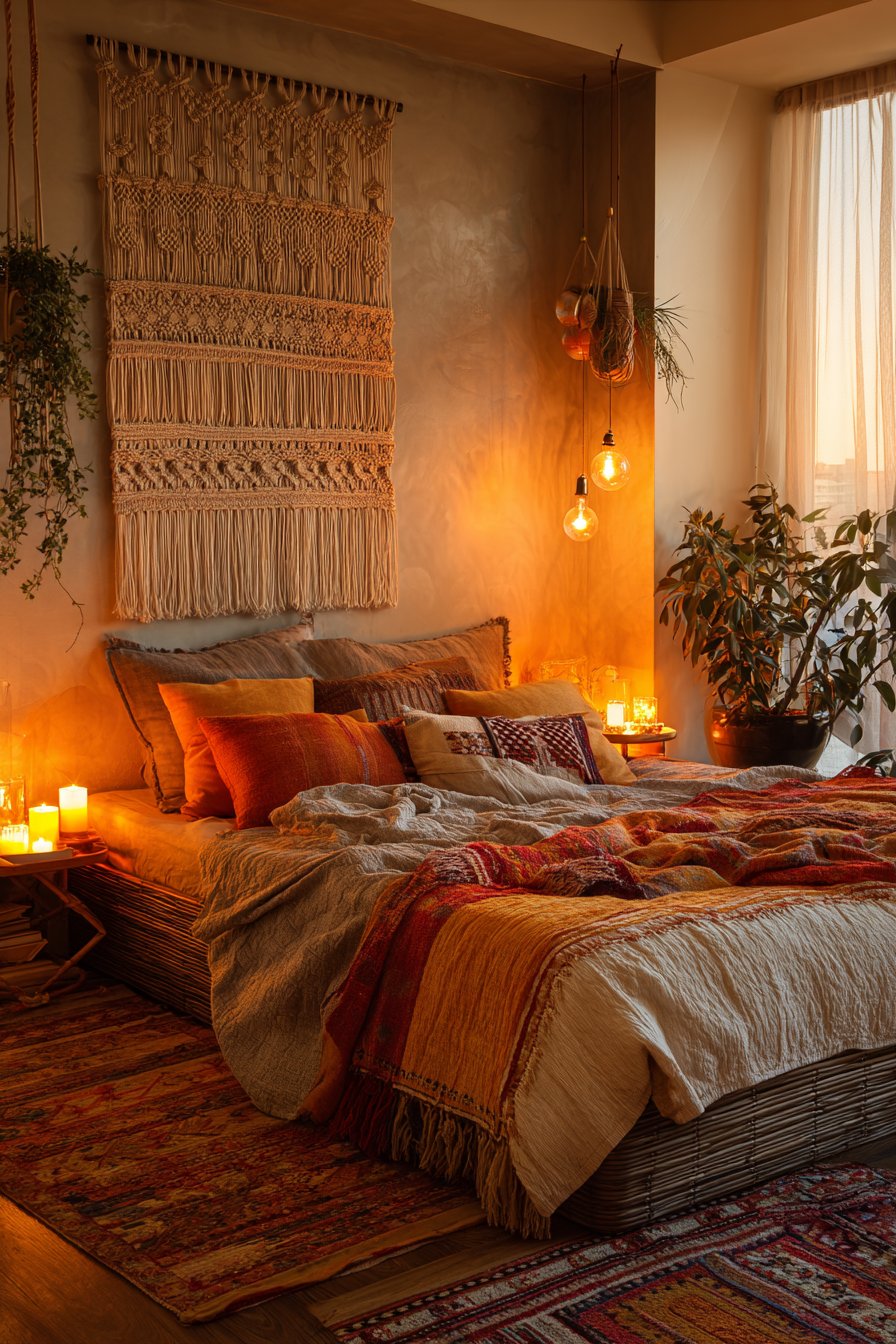 Bohemian Layered Retreat with Natural Elements