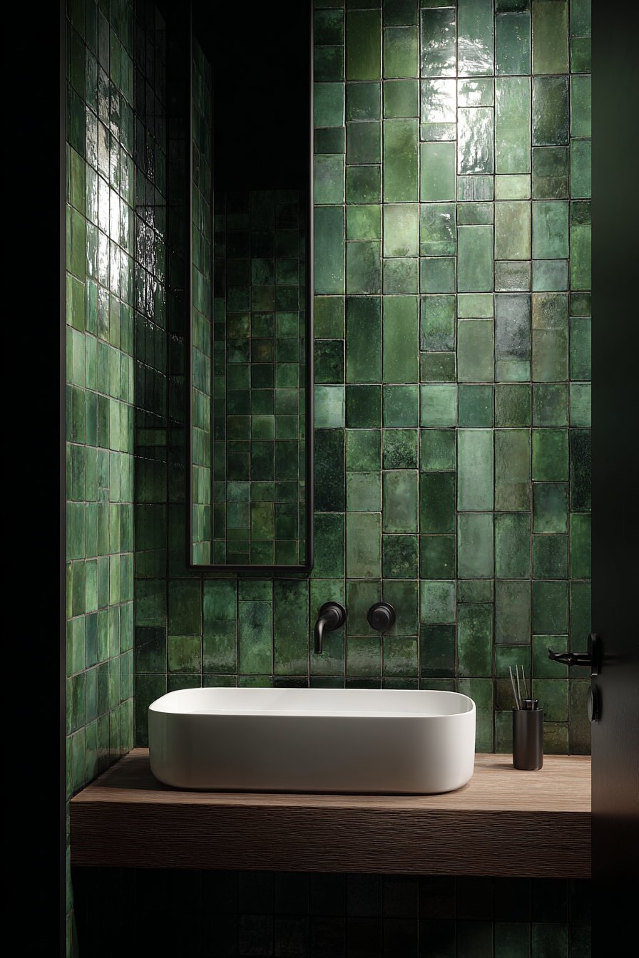 Artisanal Elegance with Zellige Tile Accent Wall