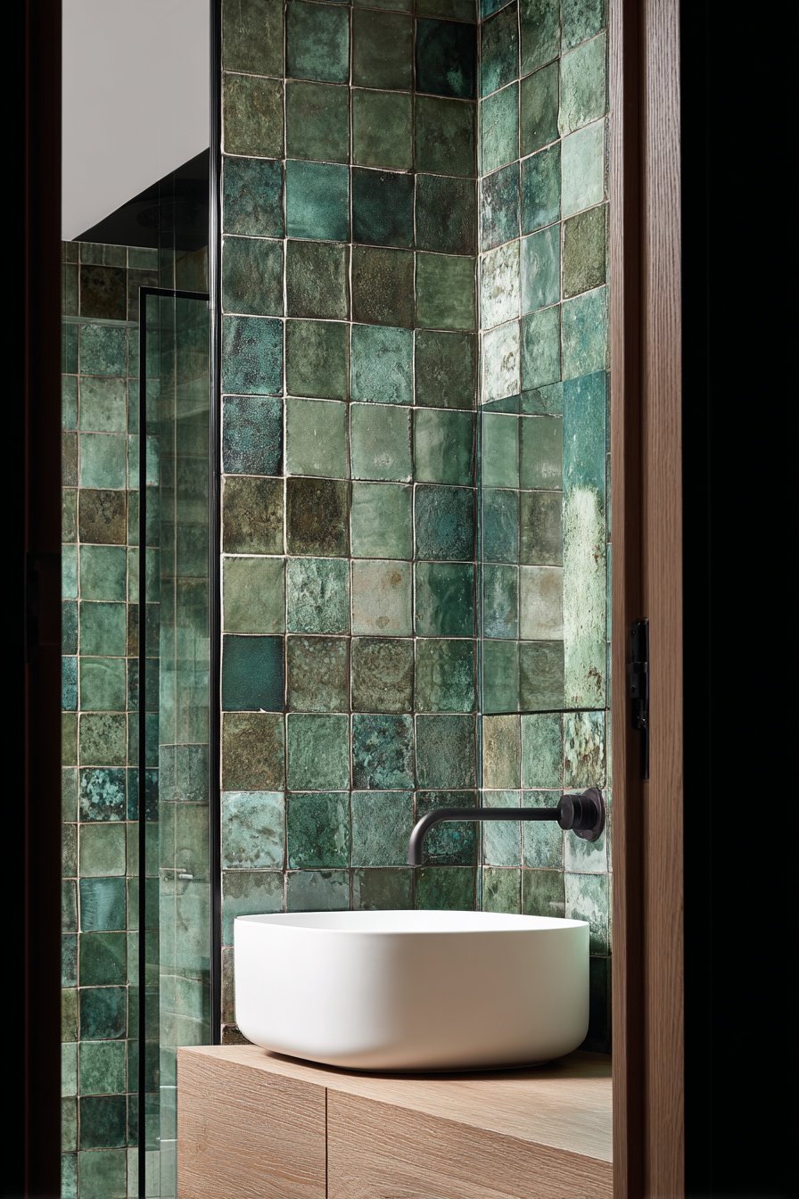 Artisanal Elegance with Zellige Tile Accent Wall