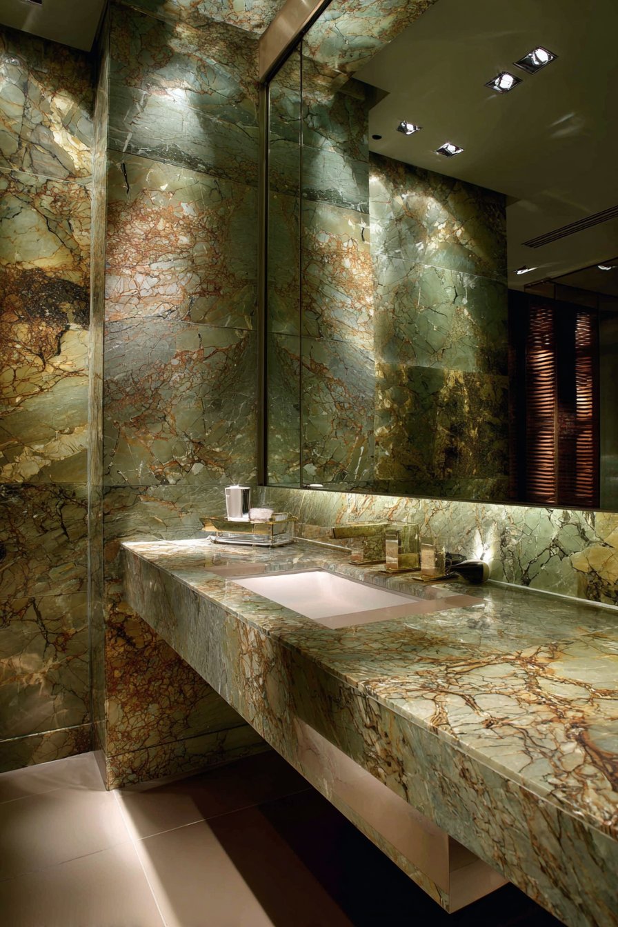 Luxurious Hunter Green Marble Statement