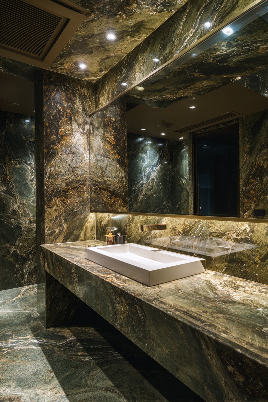 Luxurious Hunter Green Marble Statement