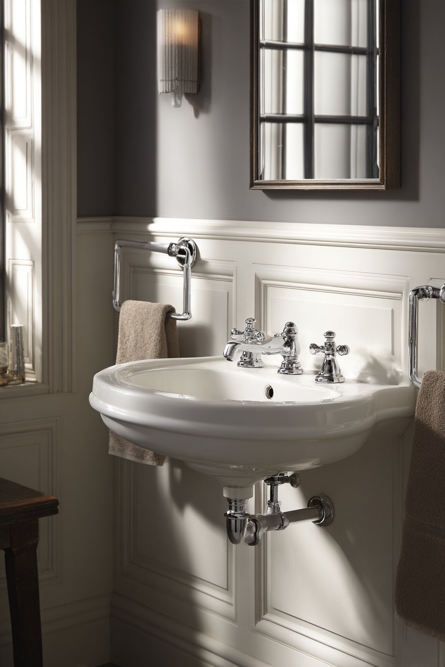 Shaker-Style Double Vanity in Grey-Blue