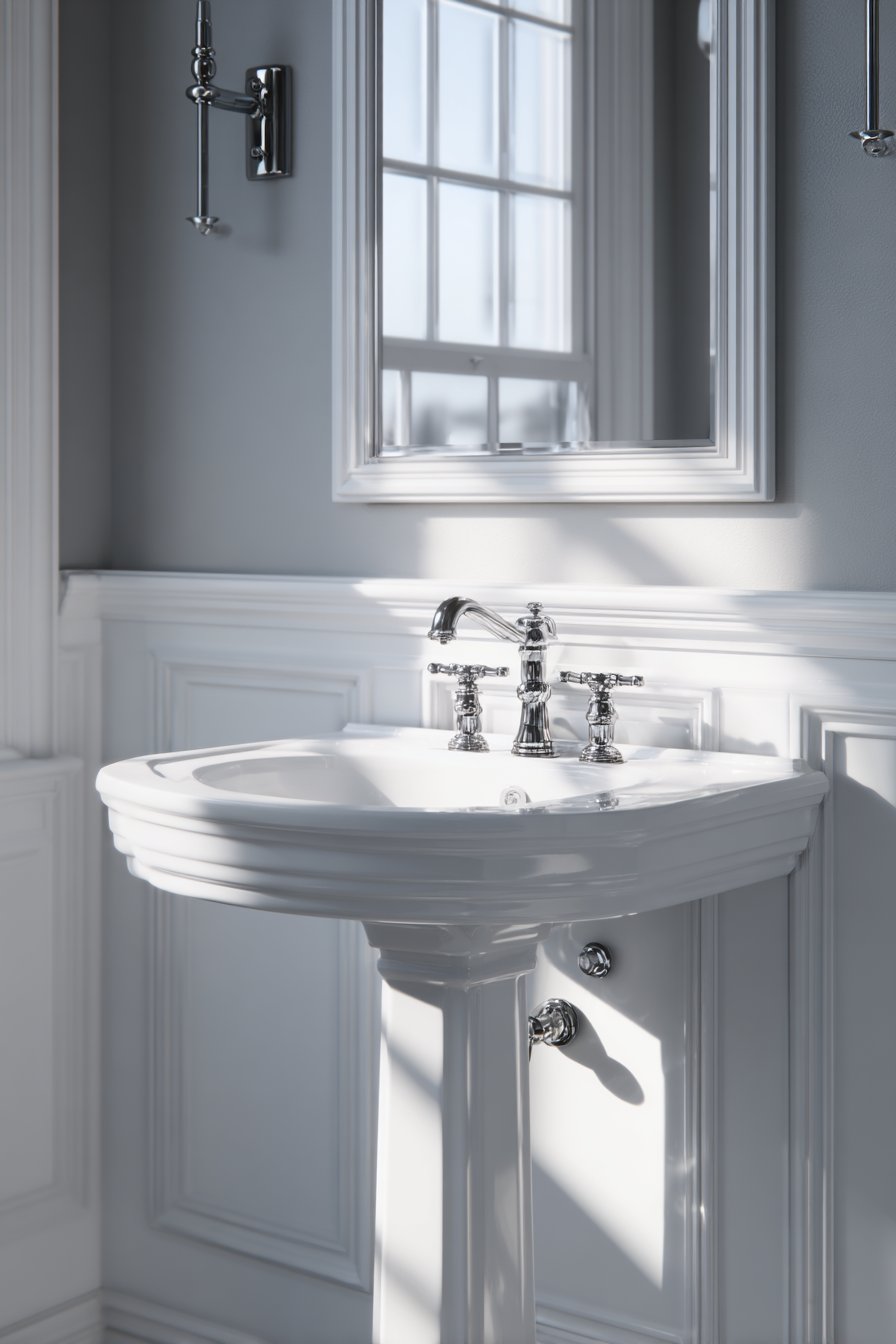 Shaker-Style Double Vanity in Grey-Blue