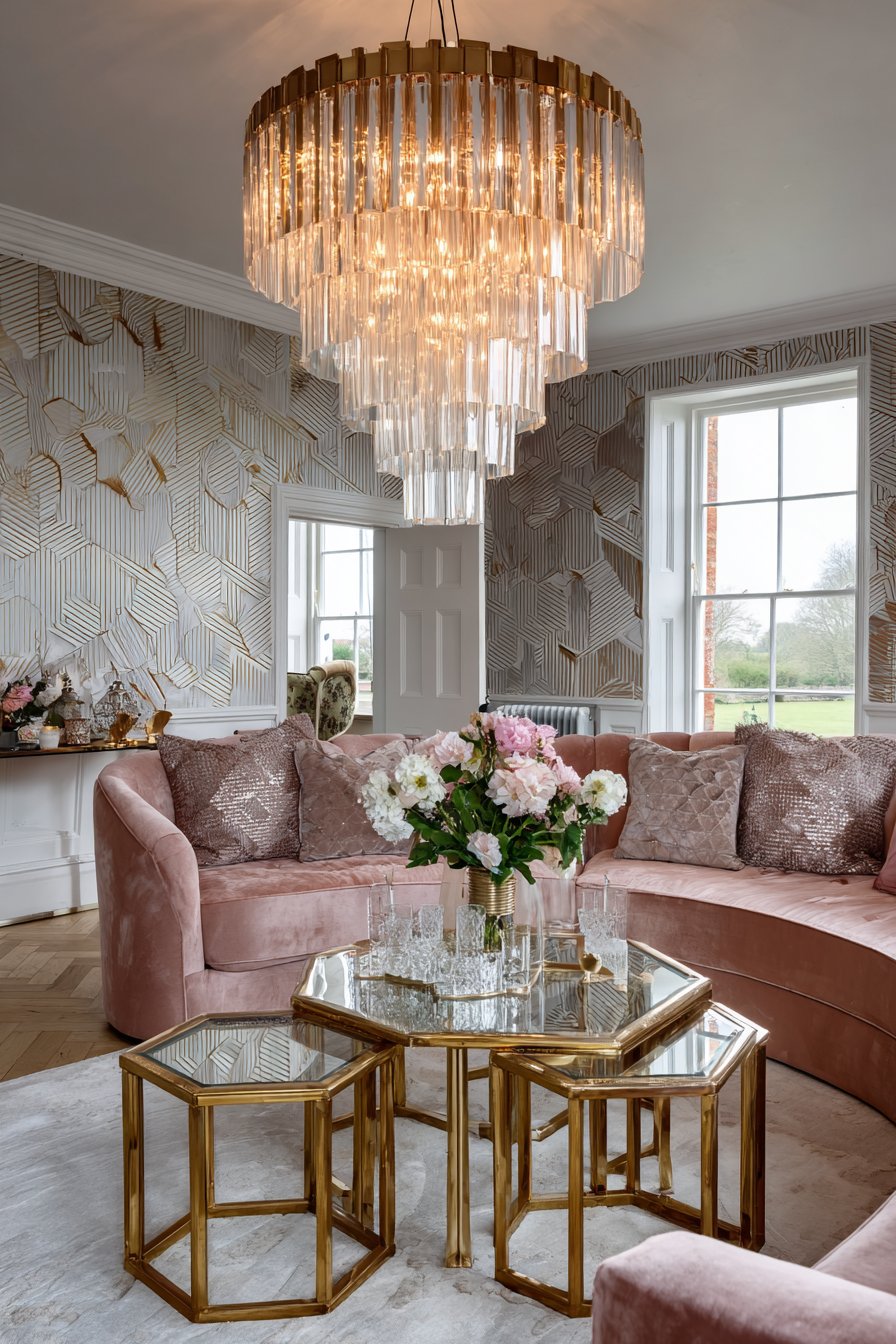 Tiered Brass Chandelier Grandeur