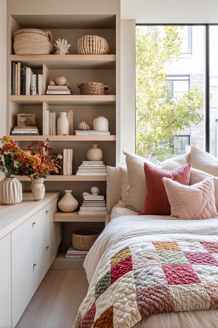 Organized Autumn Bedroom with Built-in Storage