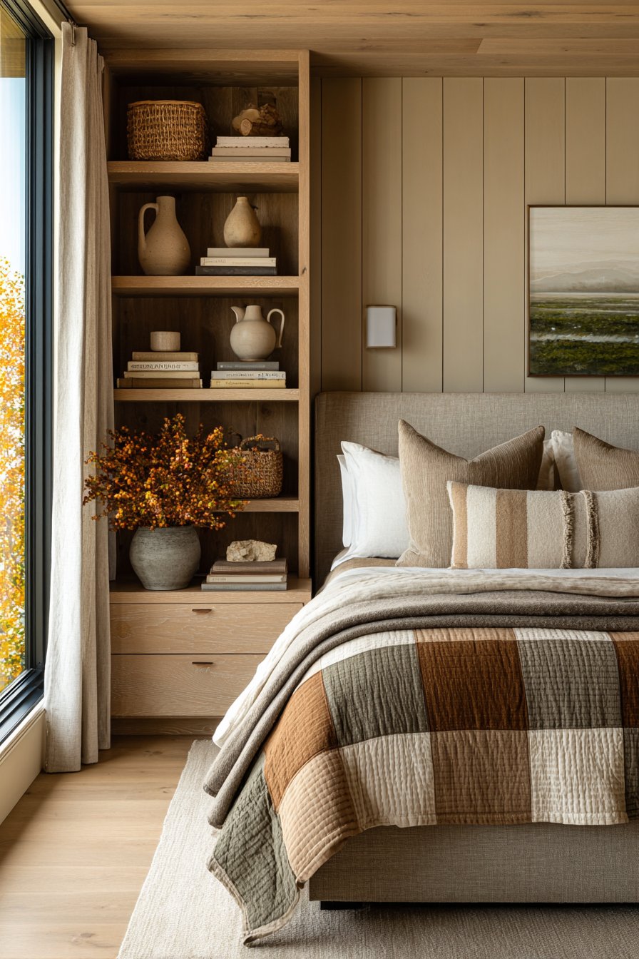 Organized Autumn Bedroom with Built-in Storage