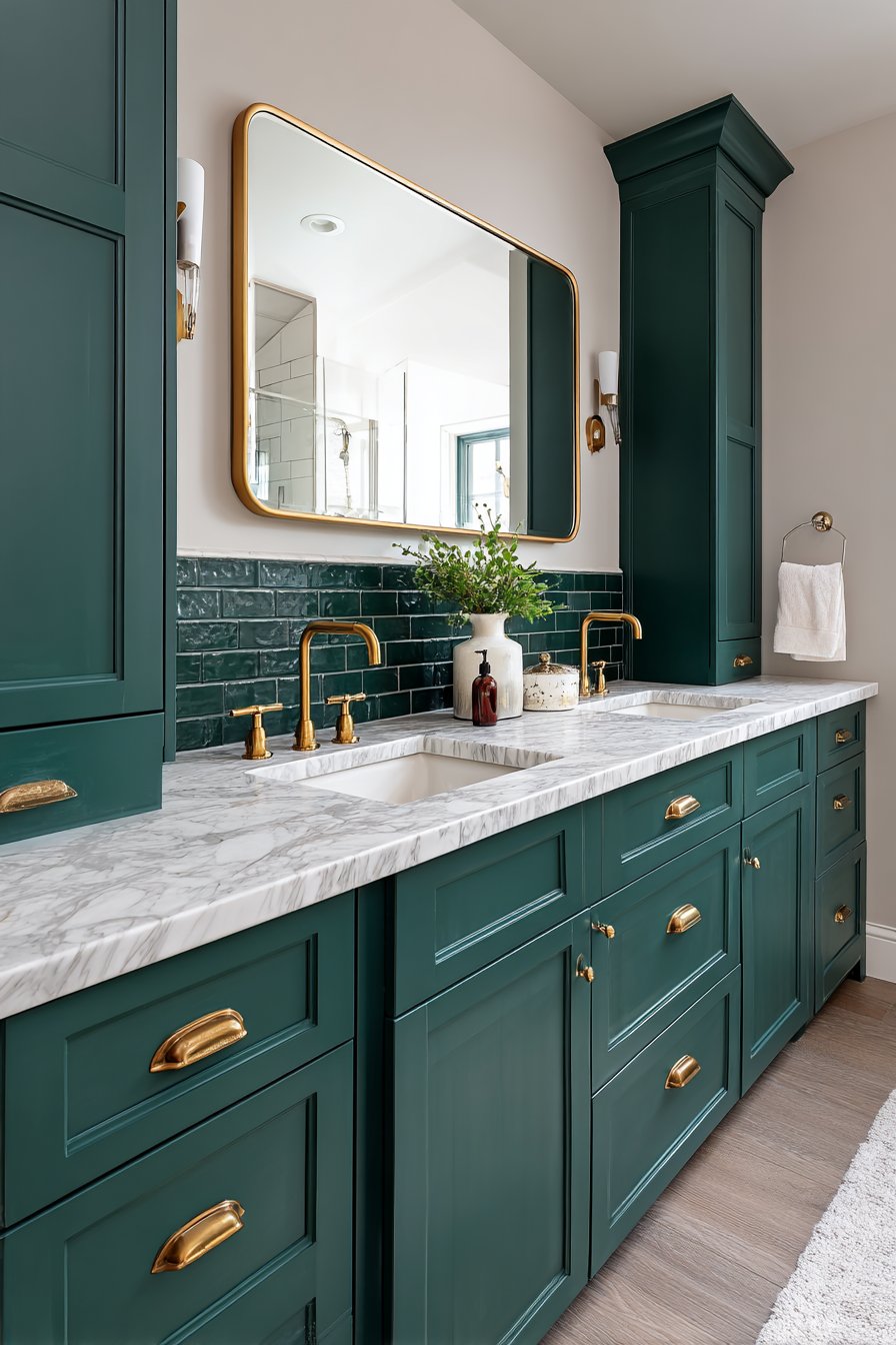 Elegant Emerald Green Custom Vanity Showcase