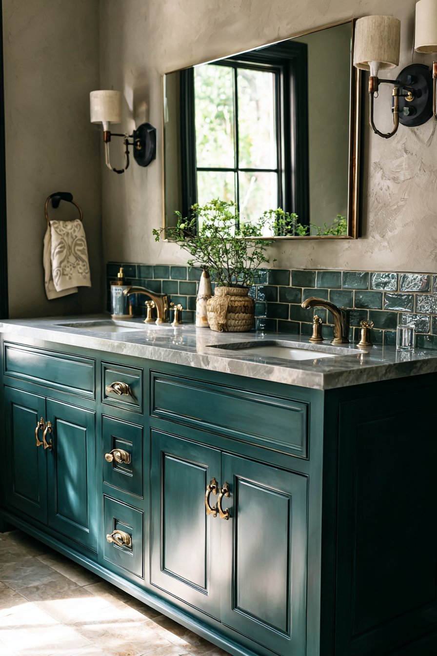 Elegant Emerald Green Custom Vanity Showcase
