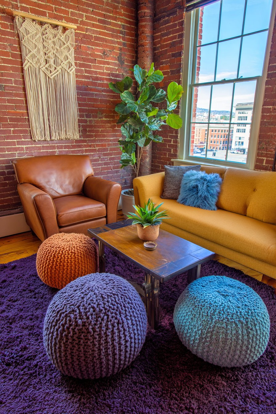 Magenta Shag Statement with Bohemian Eclectic Mix