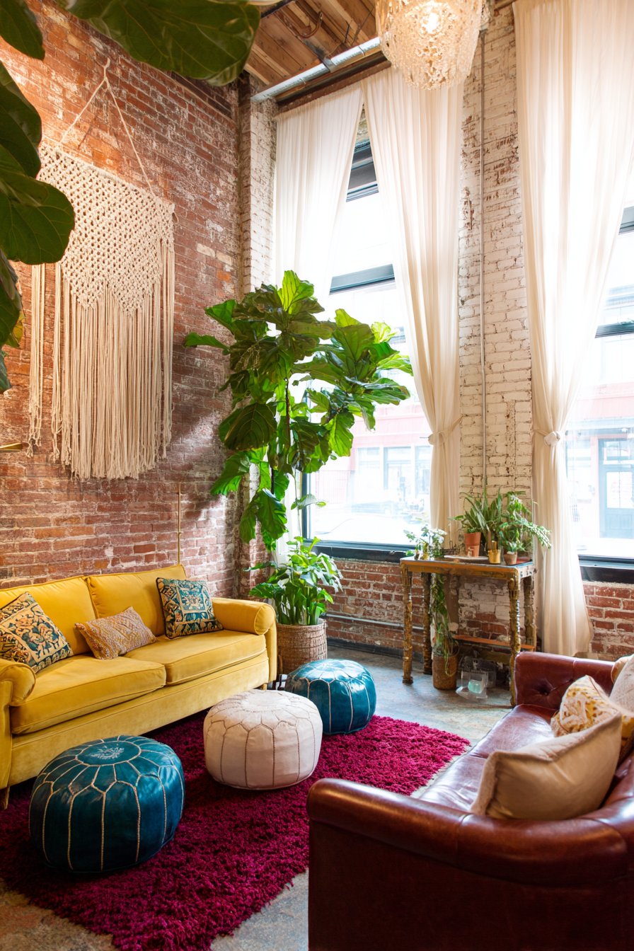 Magenta Shag Statement with Bohemian Eclectic Mix