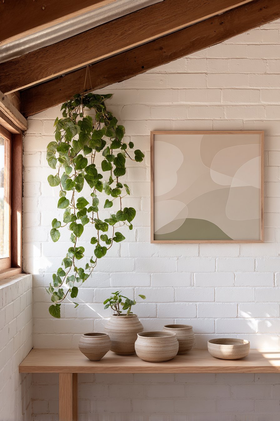 Scandinavian Minimalist Art and Organic Elements
