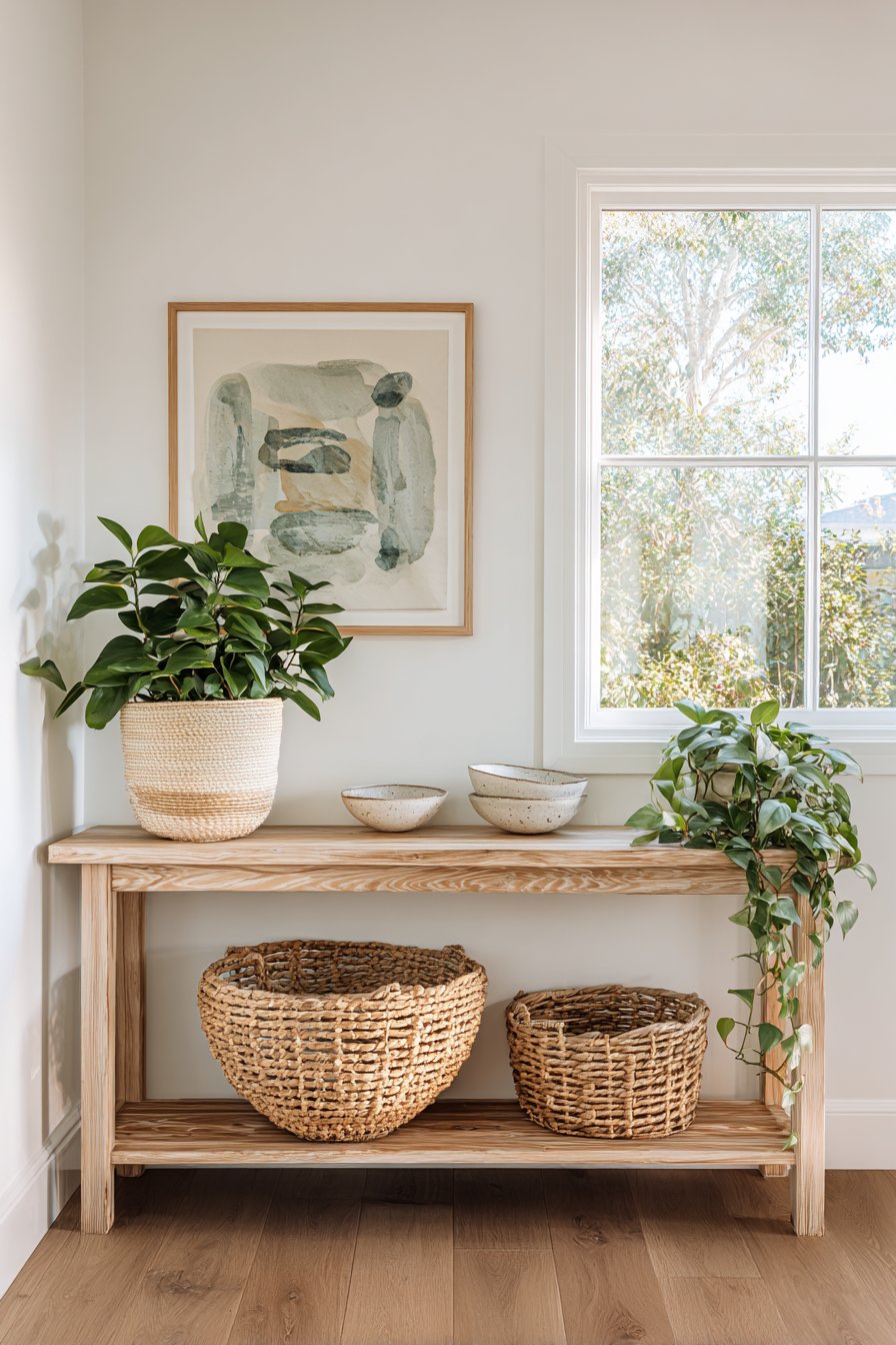 Scandinavian Minimalist Art and Organic Elements