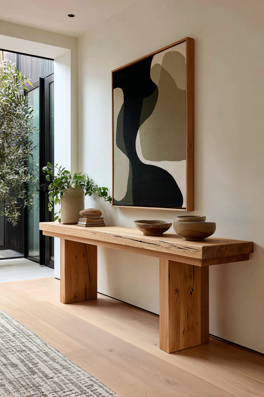 Scandinavian Minimalist Art and Organic Elements