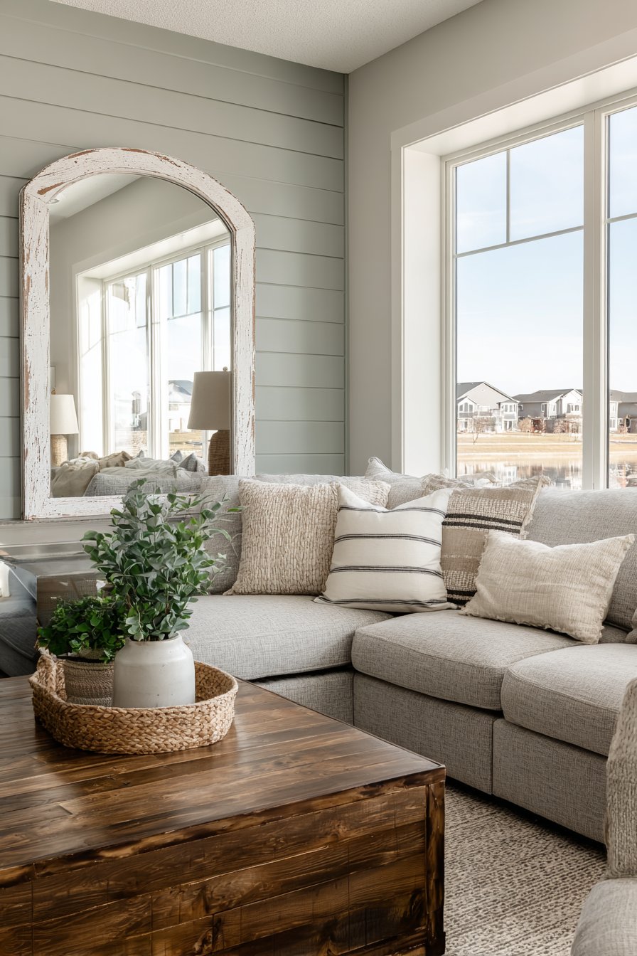 Modern Farmhouse Arched Leaning Mirror