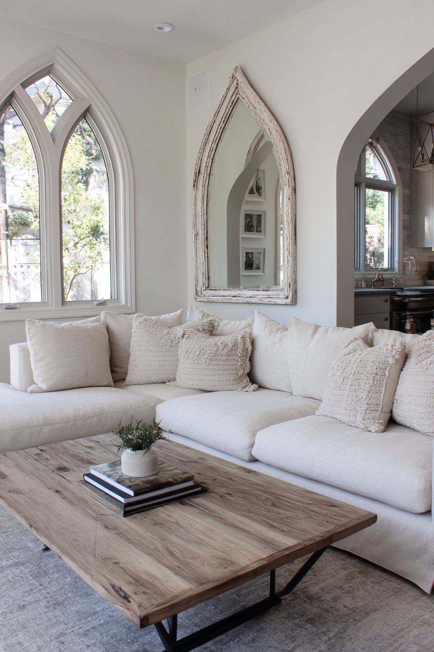 Modern Farmhouse Arched Leaning Mirror