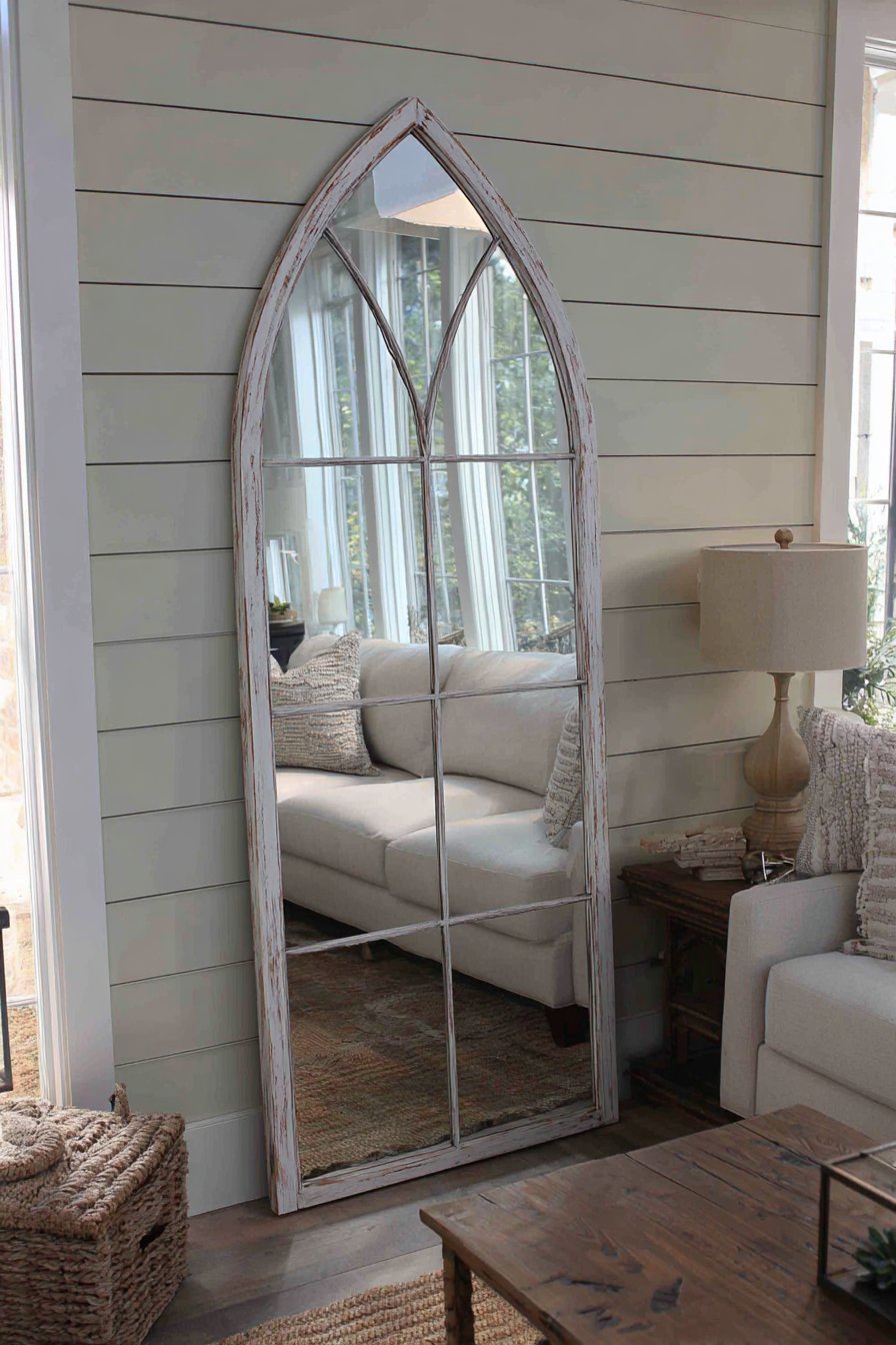 Modern Farmhouse Arched Leaning Mirror