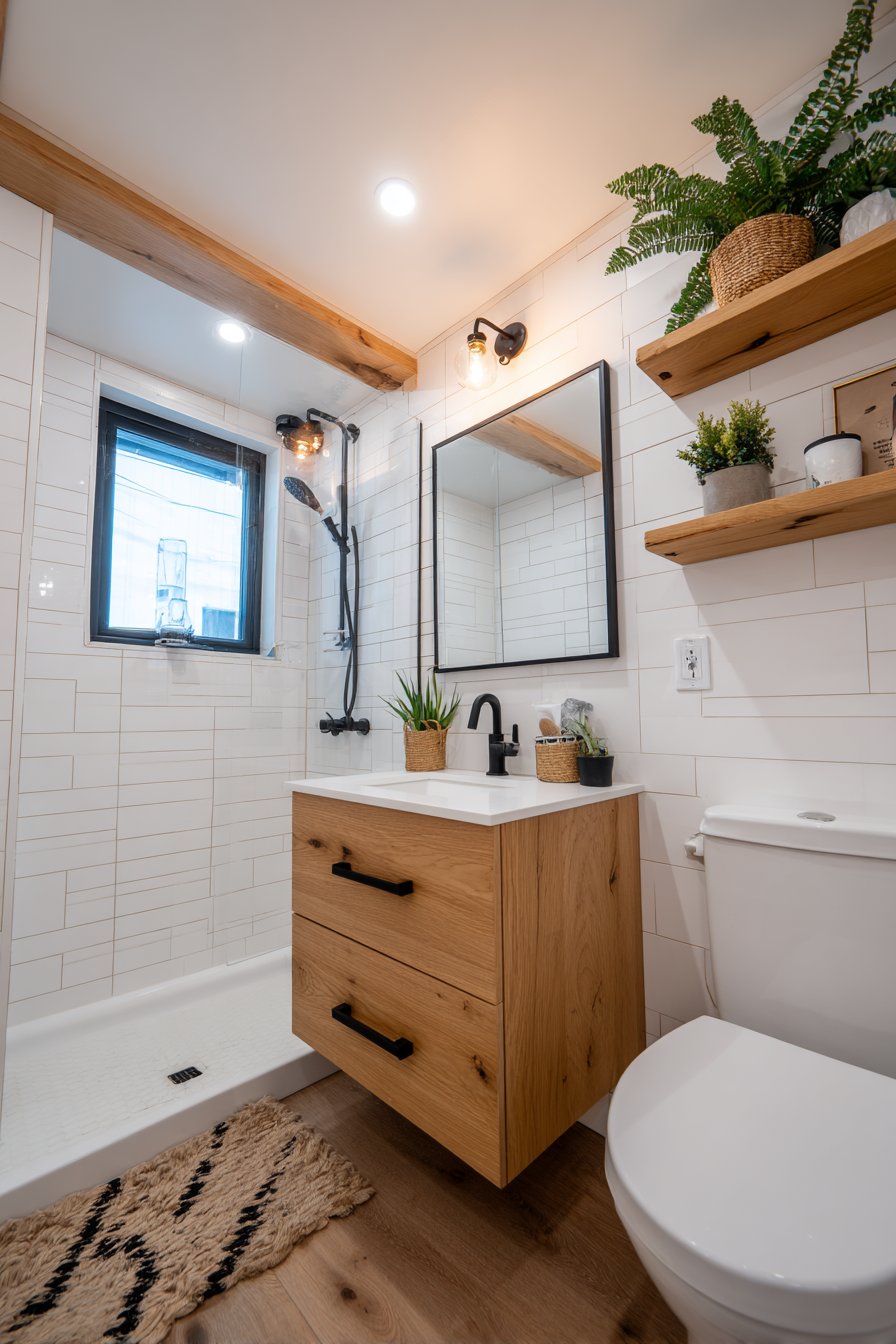 SMALL SHIPLAP BATHROOM WITH VERTICAL INSTALLATION