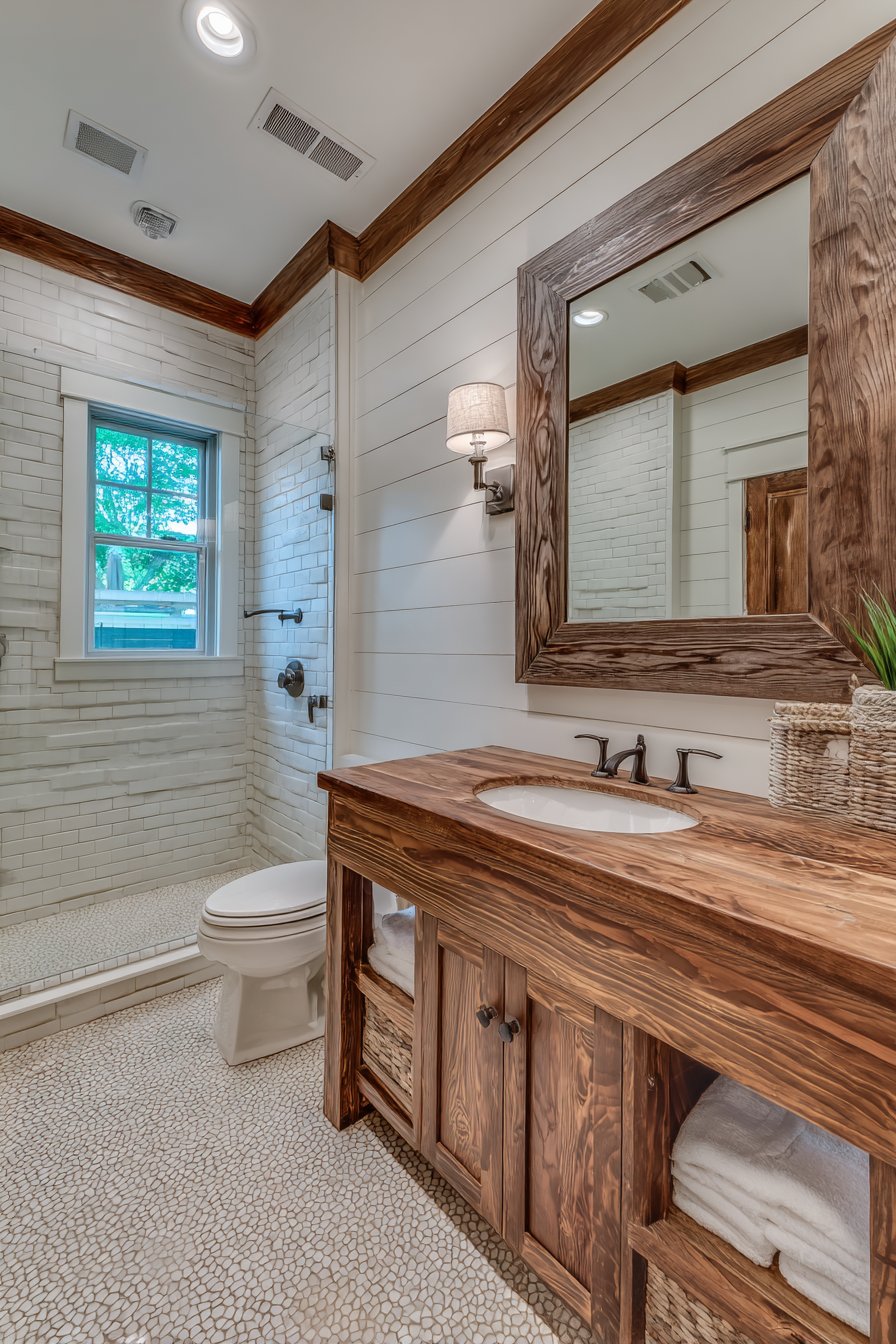 SMALL SHIPLAP BATHROOM WITH VERTICAL INSTALLATION