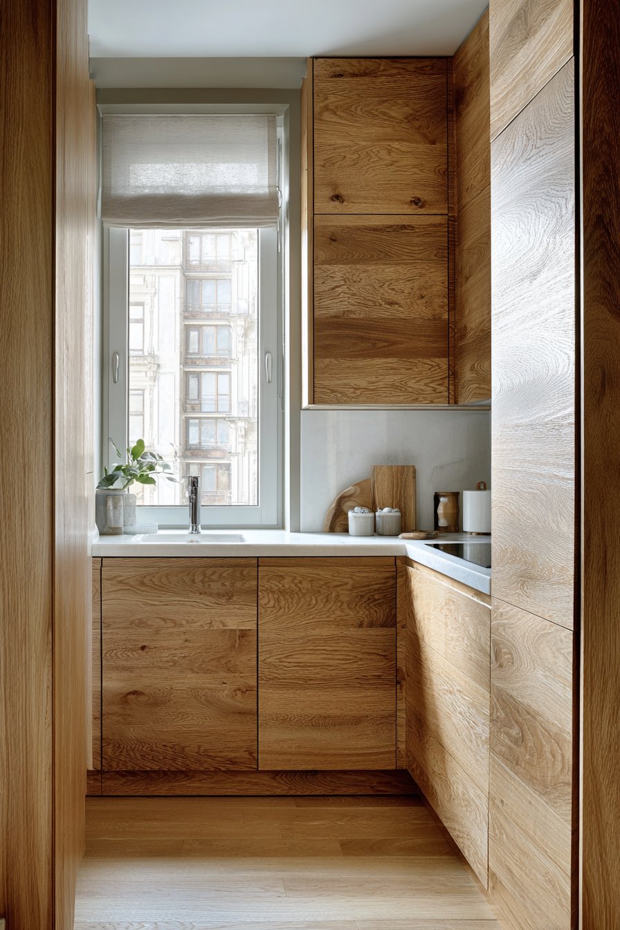 Scandinavian Serenity in Natural Oak with Integrated Appliances