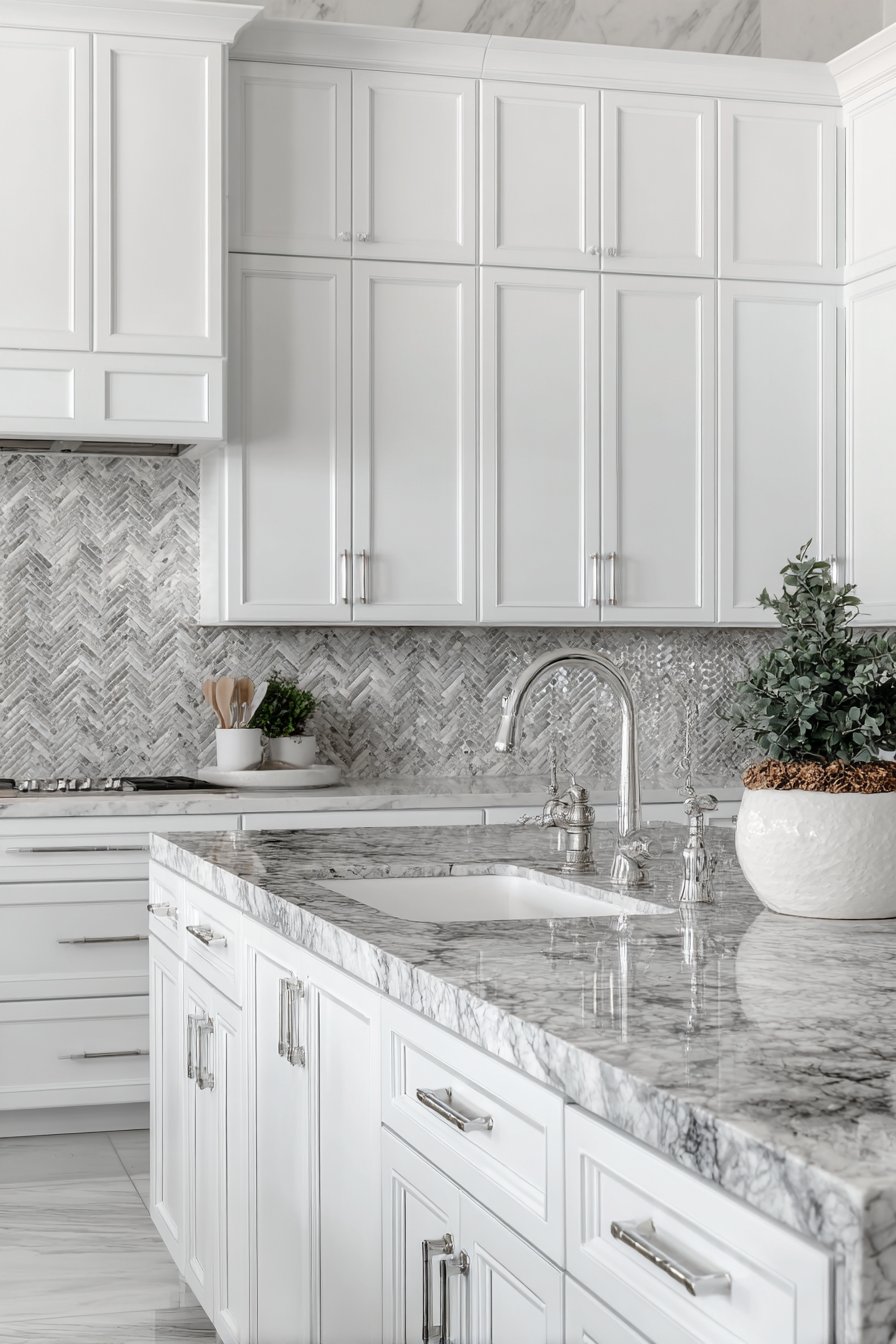 Luxurious Double Vanity with Carrara Marble
